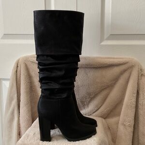 BNIB Katy Perry The Oniel-Tumbled Leather Heeled Boots, Size 8M